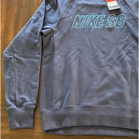 2015 NWT NIKE SB DRI-FIT SKATEBOARDING NAVY BLUE CREWNECK SWEATSHIRT MEN’S LARGE - Picture 4 of 11